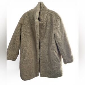 Label of Graded Goods H&M Cream Color Oversized Teddy Coat Warm Size Medium